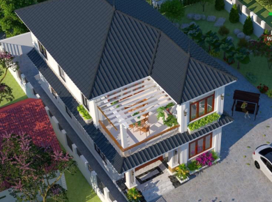 Mẫu thiết kế nhà mái thái