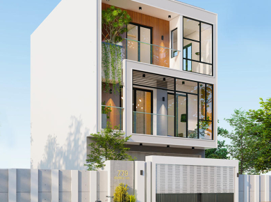 Thiết kế nhà 2 tầng 5x16m tối giản trẻ trung