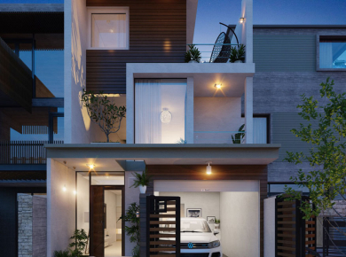 Thiết Kế Xây Dựng Mẫu Nhà Ống Có Gara Ô Tô Đỗ Xe